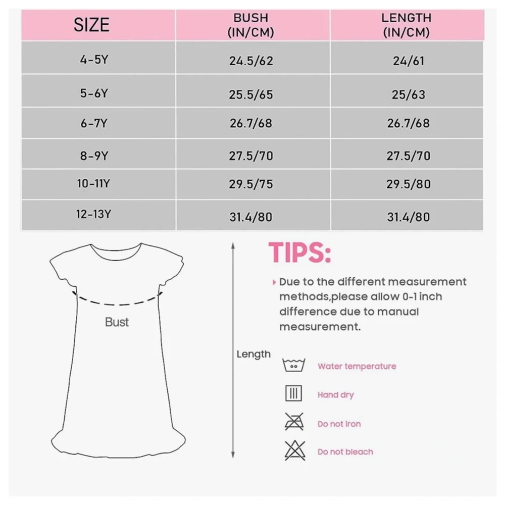 Trejaz Girls Nightgowns, Unicorn Princess Pajama Dresses for Girls Sleep… - Picture 3 of 3